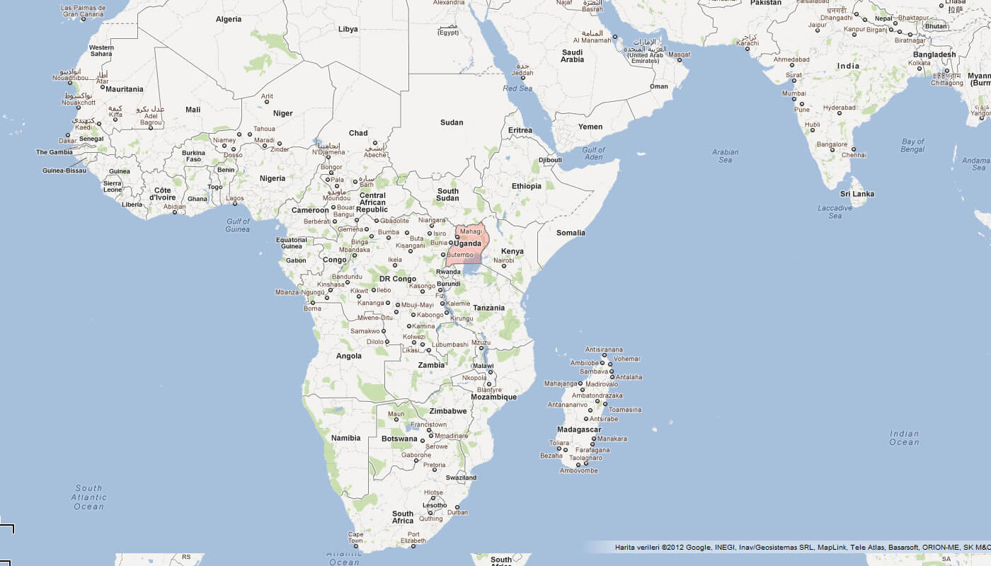 karte von uganda afrika